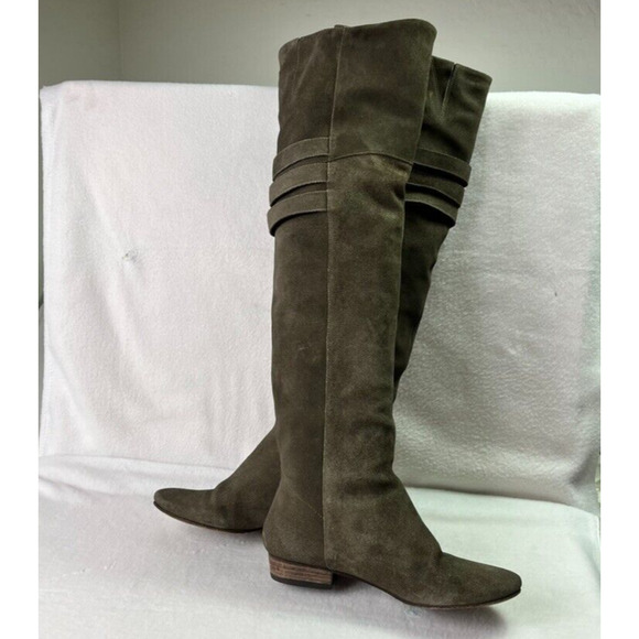 Joie Boots Women 8 Leather Suede Coachella Over The Knee Triple Buckle detail - Picture 6 of 15